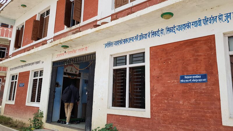 Two storey school building in Nepal